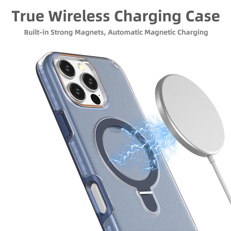 Funda colorida 2 en 1 con soporte de anillo MagSafe para iPhone 16 Pro Max (verde menta)