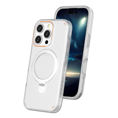 Funda colorida 2 en 1 con soporte de anillo MagSafe para iPhone 16 Pro (transparente)