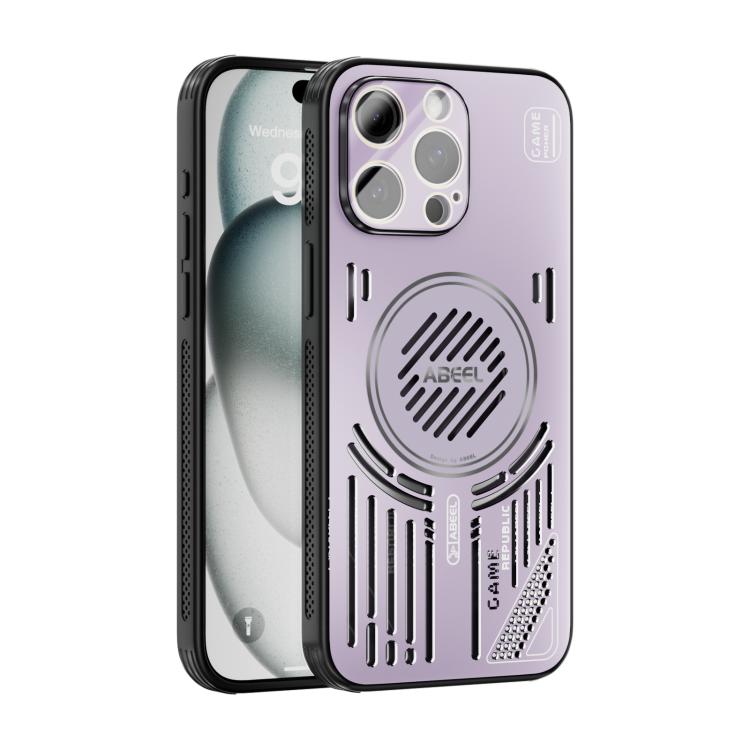 Funda ABEEL Ice Fox Series con disipador de calor Magsafe para iPhone 14 Pro (rosa y morado)