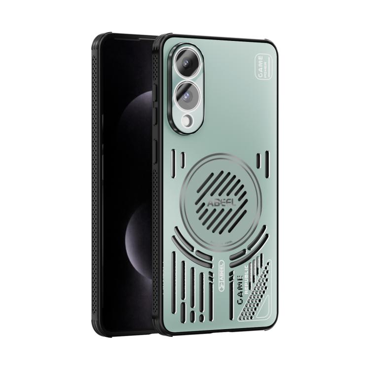 Funda con disipador de calor Magsafe para Samsung Galaxy S25 Edge 5G ABEEL Ice Fox Series (verde claro)