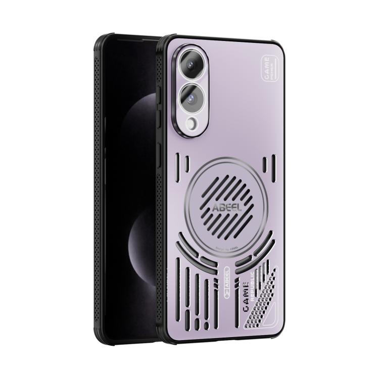 Funda para Samsung Galaxy S25 Edge 5G ABEEL Ice Fox Series con disipador de calor Magsafe (rosa y morado)