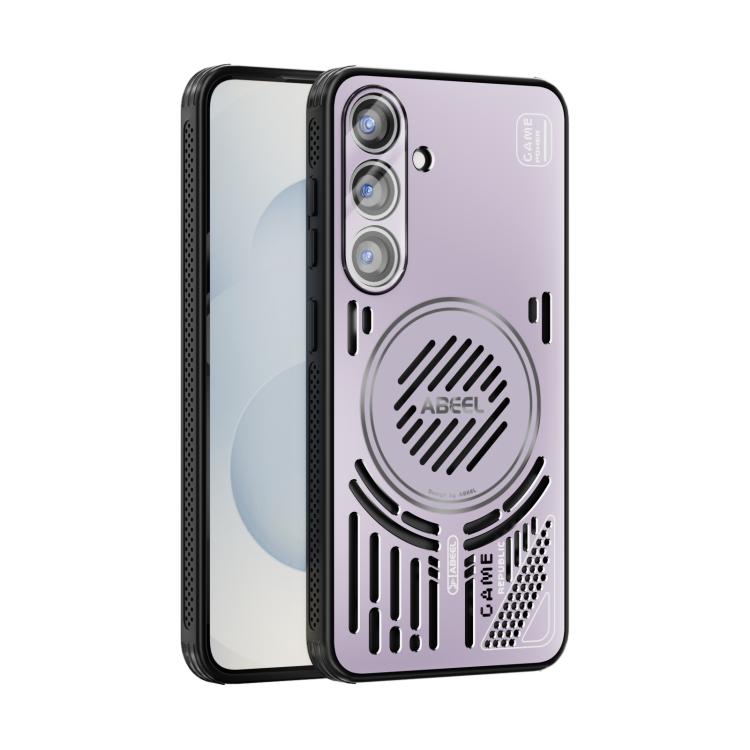 Funda para Samsung Galaxy S25 5G ABEEL Ice Fox Series con disipador de calor Magsafe (rosa y morado)