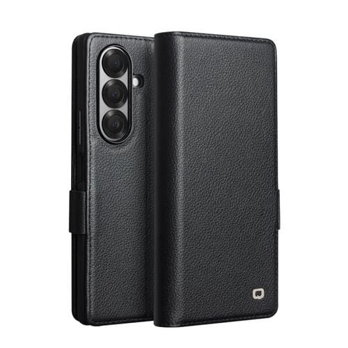 Funda de cuero genuino QIALINO Classics 3.ª para Samsung Galaxy Z Fold7 5G (negra)