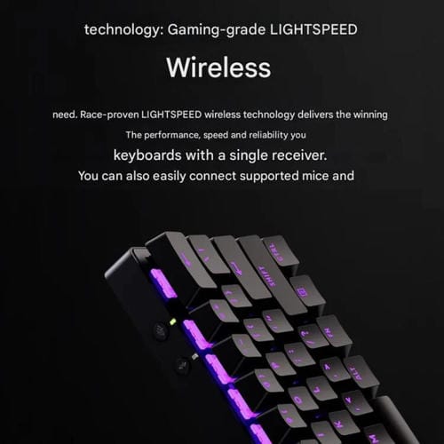 Teclado inalámbrico para juegos Logitech G PRO X 60 LIGHTSPEED, interruptores ópticos GX-T (negro)