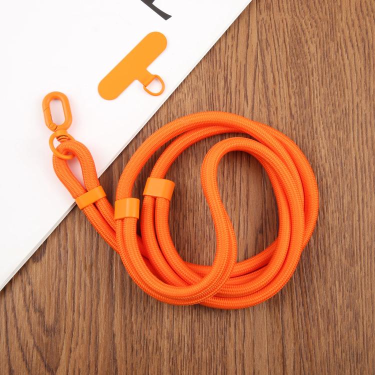 7mm Polyester Solid Color Two-way Adjustable Crossbody Mobile Phone Lanyard with Metal Gasket(Orange)