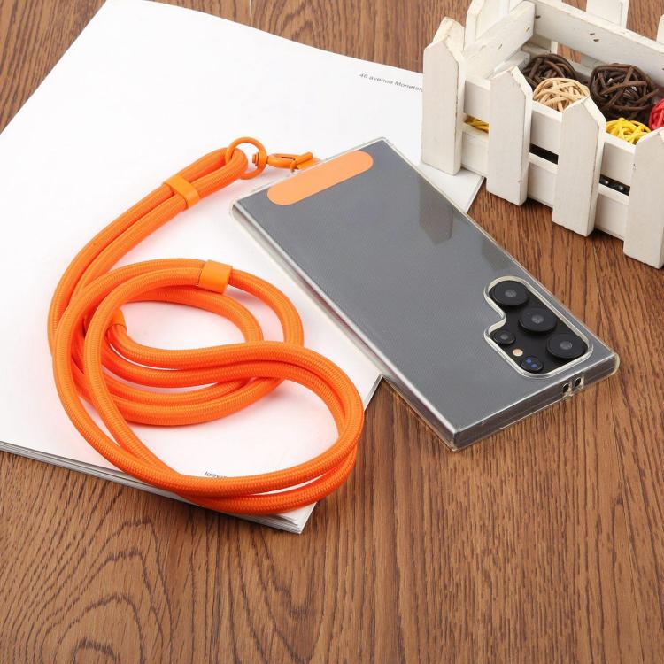 7mm Polyester Solid Color Two-way Adjustable Crossbody Mobile Phone Lanyard with Metal Gasket(Orange)