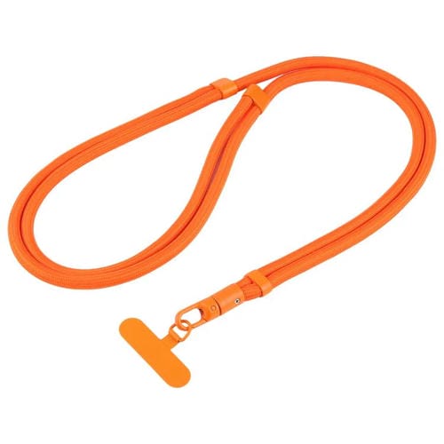 Cordón ajustable minimalista para teléfono móvil, de poliéster de 7 mm, color sólido (naranja)