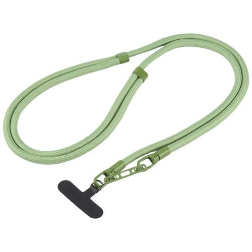Cordón ajustable para teléfono móvil cruzado de poliéster de 7 mm, color sólido, con hebilla de doble cara (verde)