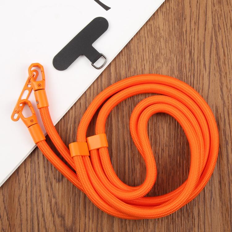 Cordón ajustable para teléfono móvil cruzado de poliéster de 7 mm, color sólido, con hebilla de doble cara (rojo vino)