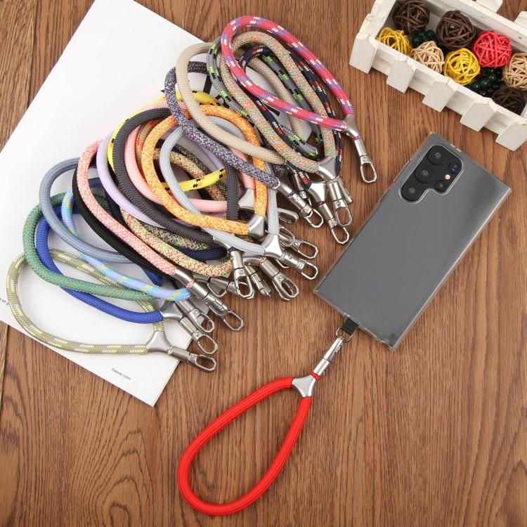 8mm Adjustable Silver Buckle Wrist Short Strap Anti-lost Mobile Phone Lanyard(Blue Dot Color)