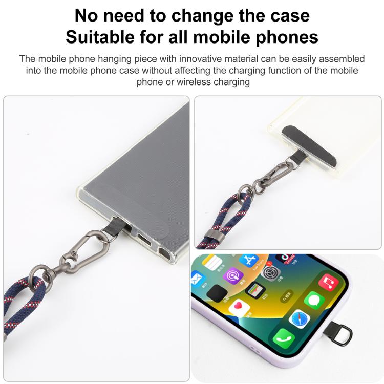 Type-C to 8 Pin Data Charging Cable Crossbody Phone Long Lanyard(Purple)