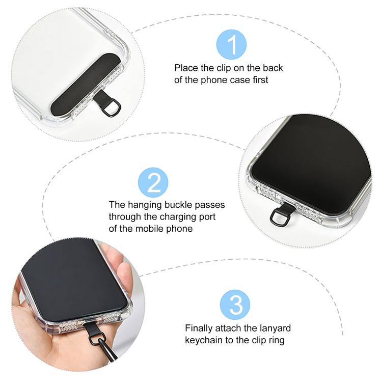 Type-C to Type-C Data Charging Cable Crossbody Phone Long Lanyard(Black)