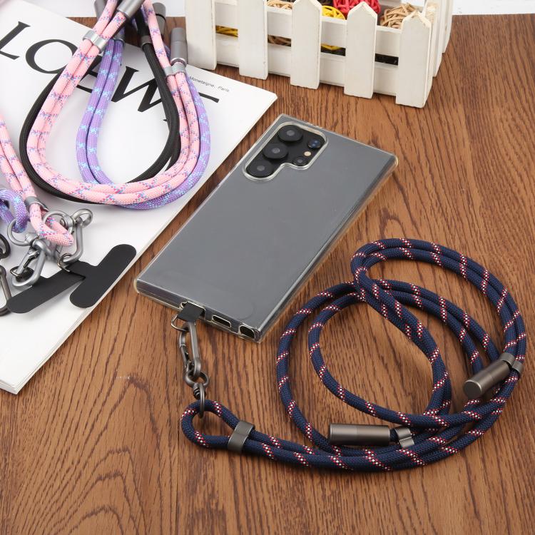 Type-C to Type-C Data Charging Cable Crossbody Phone Long Lanyard(Pink)