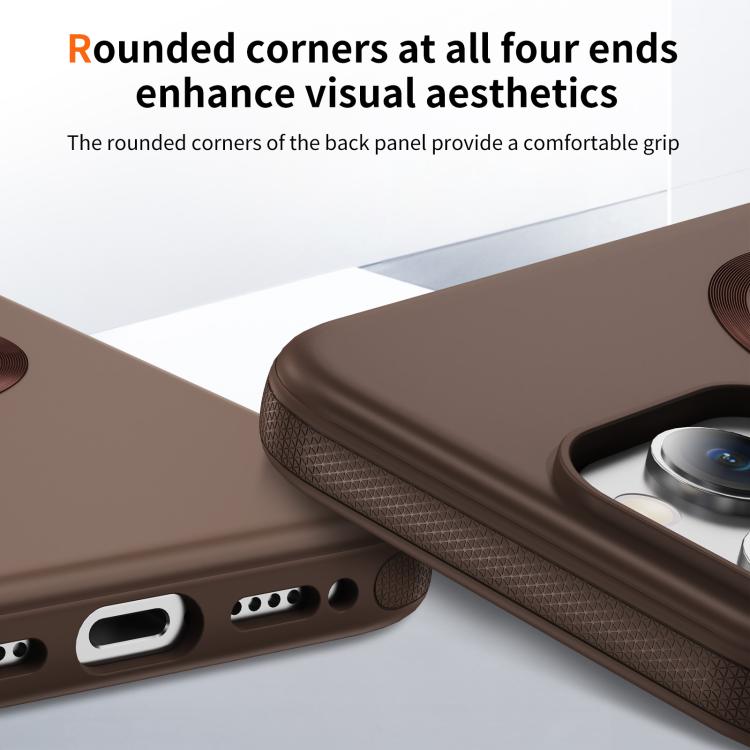 For iPhone 16 Pro Max Imitation Original CD Texture Magsafe PC Hybrid TPU Phone Case(Coffee)