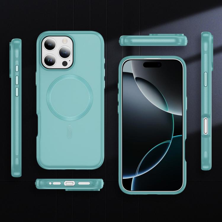 For iPhone 16 Pro Max Imitation Original CD Texture Magsafe PC Hybrid TPU Phone Case(Light Blue)
