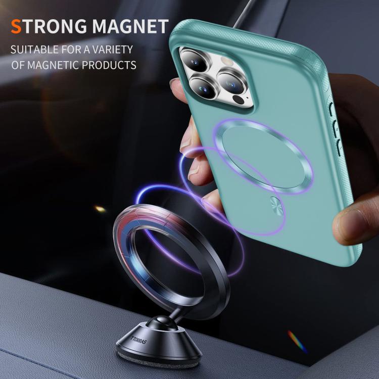 For iPhone 16 Pro Max Imitation Original CD Texture Magsafe PC Hybrid TPU Phone Case(Light Blue)