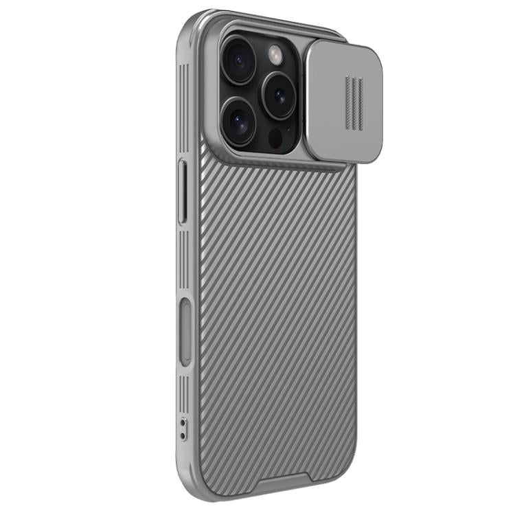 Funda NILLKIN CamShield Pro para PC para iPhone 16 Pro (gris)