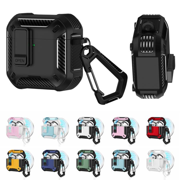 Estuche magnético MagSafe de dos colores para AirPods Pro con soporte y cierre de seguridad (negro y verde)