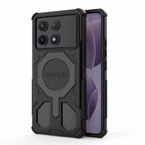 Funda BIBERCAS Real Color Series MagSafe a prueba de golpes para Redmi K70 (negra)