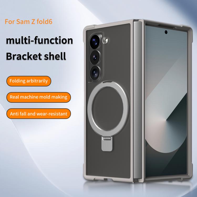 Funda para Samsung Galaxy Z Fold5 con soporte MagSafe de cuatro esquinas a prueba de golpes (azul)