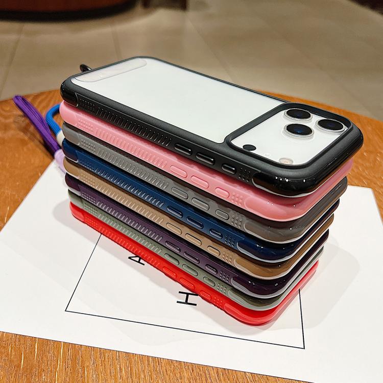 Funda de acrílico transparente de TPU con borde liso y correa para la muñeca para Samsung Galaxy S25 Edge 5G (rosa)