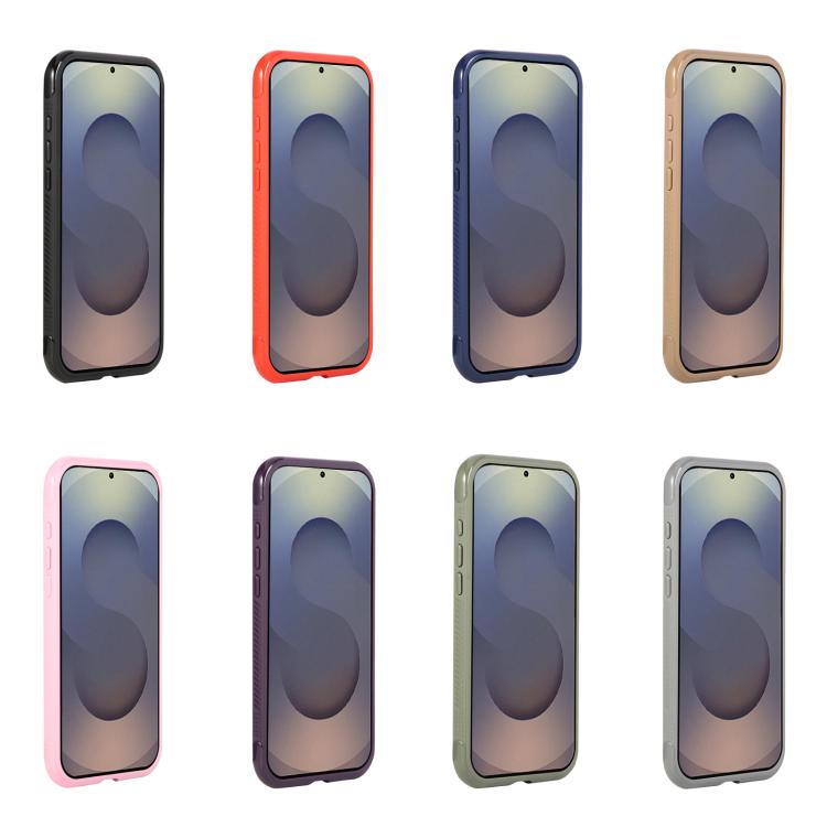 Funda magnética MagSafe transparente con borde liso para Samsung Galaxy S25 Edge 5G (azul rey)