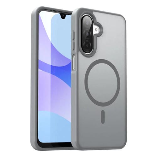 Funda híbrida de TPU translúcida con acabado mate MagSafe para Samsung Galaxy A26 5G (gris plateado)