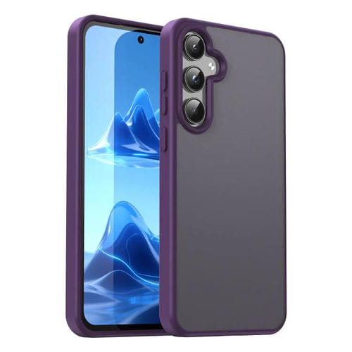 Funda híbrida de TPU translúcida y esmerilada para Samsung Galaxy A55 5G (morado cristal)