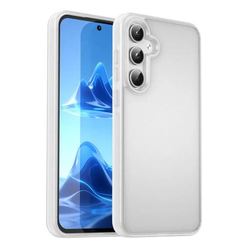 Funda híbrida de TPU translúcida y esmerilada para Samsung Galaxy A55 5G (blanco mate)