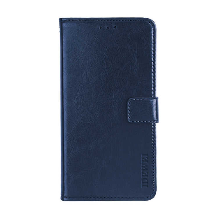 Para ZTE Axon 11 5G idewei Crazy Horse Texture Funda de cuero con tapa horizontal con soporte, ranuras para tarjetas y billetera (azul oscuro)