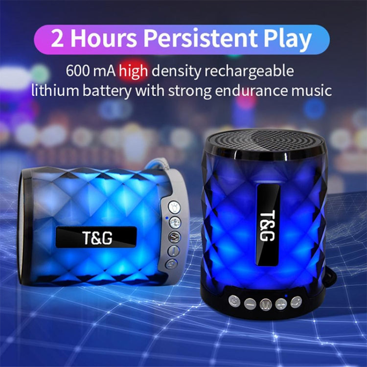 Mini Altavoz T&G Tg155 Bluetooth 4.2 Inalámbrico Portátil con Luces de Colores (Verde)