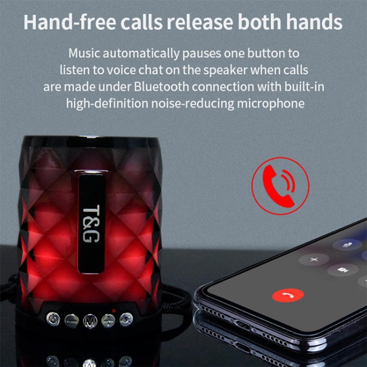 Mini Altavoz T&G Tg155 Bluetooth 4.2 Inalámbrico Portátil con Luces de Colores (Gris)
