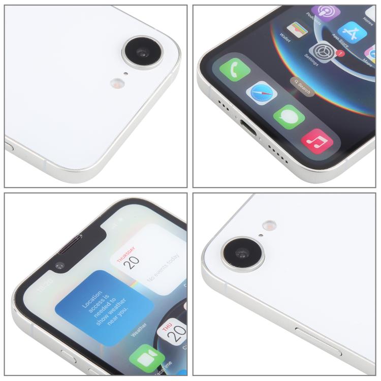 Modelo de Pantalla Falsa para iPhone 16E con Pantalla a Color (Blanco)