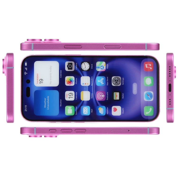 Modelo de Pantalla Falsa para iPhone 16 (Rosa) sin Función