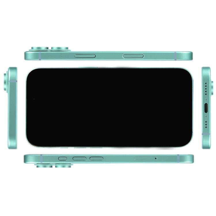 Modelo de Pantalla Falsa para iPhone 16 (Verde Azulado)