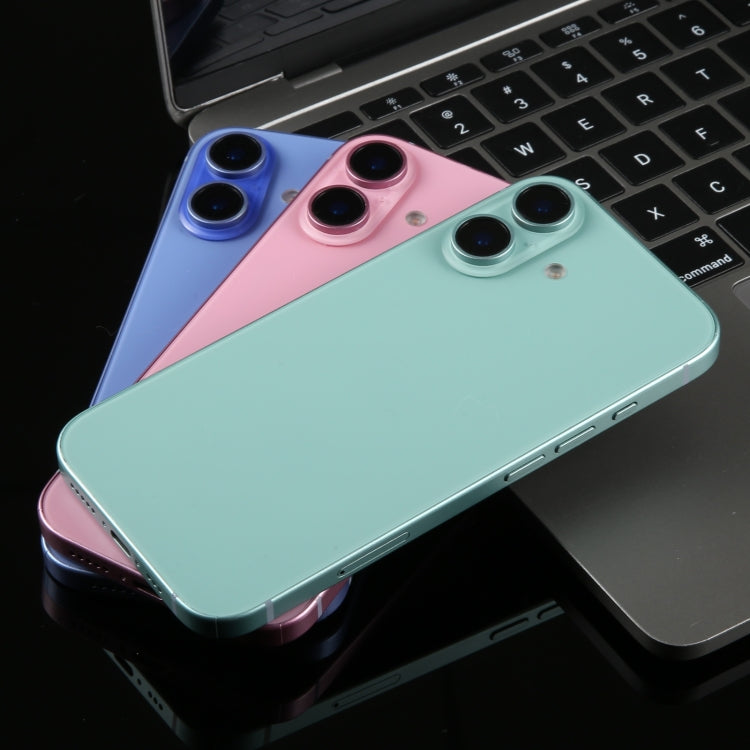 Modelo de Pantalla Falsa para iPhone 16 (Verde Azulado)
