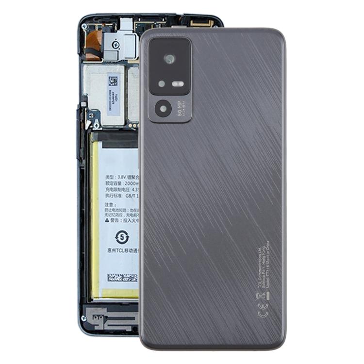 Carcasa trasera original con tapa para lente de cámara TCL 40 R T771K (negra)