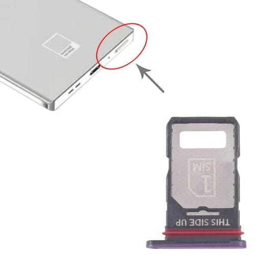 Bandeja SIM original para Motorola Edge 60 Pro (10 unidades) + bandeja para tarjeta SIM (morada)