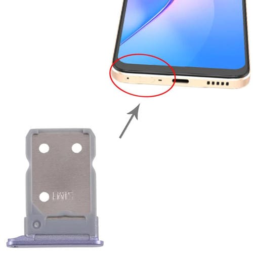 Bandeja para tarjeta SIM original (10 unidades) para OPPO Reno8 5G CPH2359 (morado)