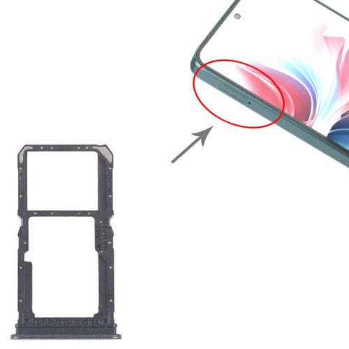 Bandeja para tarjeta SIM original (10 unidades) para OPPO F25 Pro + bandeja para tarjeta SIM/bandeja para tarjeta Micro SD (negra)