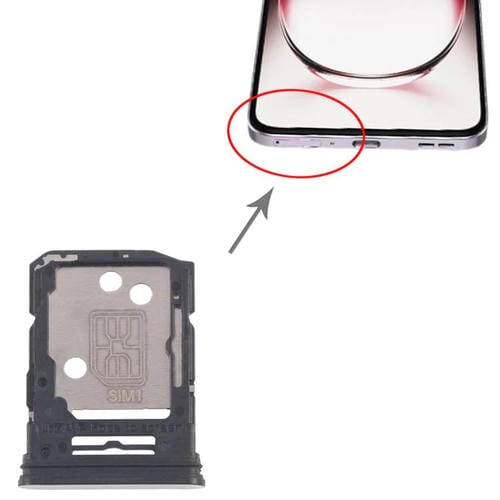 Bandeja para tarjeta SIM original OPPO Reno12 5G CPH2625 (10 unidades) + bandeja para tarjeta SIM/tarjeta Micro SD (plateada)