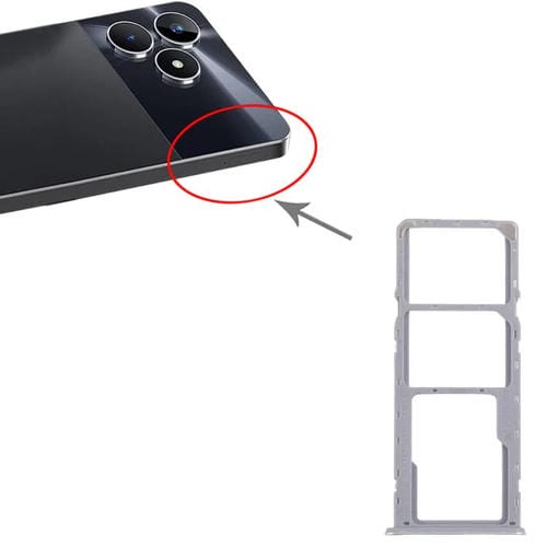 Bandeja para tarjeta SIM original Realme C51 RMX3830 (10 unidades) + bandeja para tarjeta SIM + bandeja para tarjeta Micro SD (dorada)