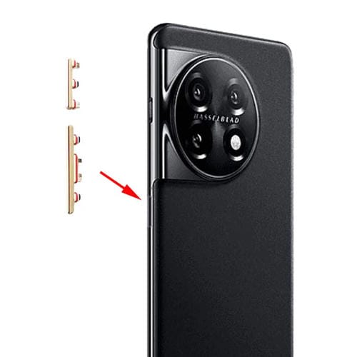 Para OnePlus 11: Botón de encendido y botón de control de volumen (dorado)