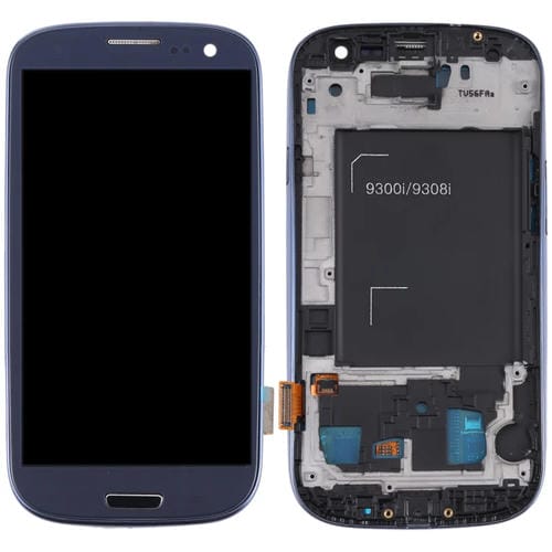 Pantalla Completa Original Super AMOLED Samsung Galaxy S3 i9300 con Marco (Azul)