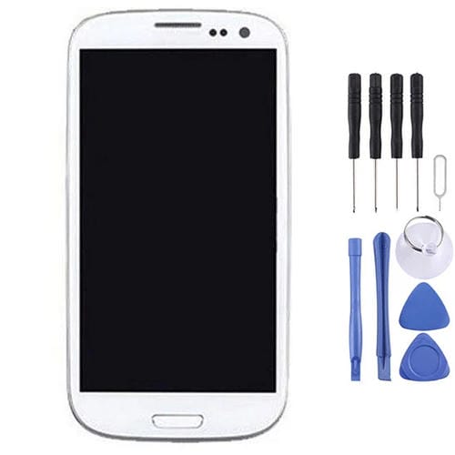Pantalla Completa Original Super AMOLED Samsung Galaxy S3 i9300 con Marco (Blanco)