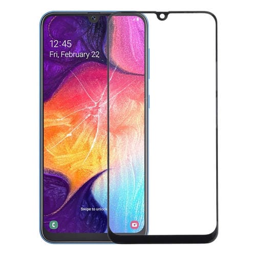 Lente de Vidro Exterior de Ecrã Samsung Galaxy A50/A30/M30/A4S (Preto)