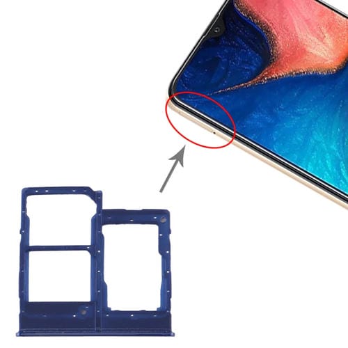 SIM-Karten- und Micro-SD-Kartenfach Samsung Galaxy A20e (Blau)