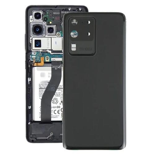 Rückseite der Batterieabdeckung Samsung Galaxy S20 Ultra mit Kameraobjektiv (Schwarz)