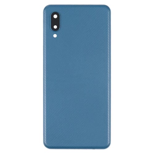 Coperchio posteriore della batteria Samsung Galaxy A02 con obiettivo della fotocamera (blu)
