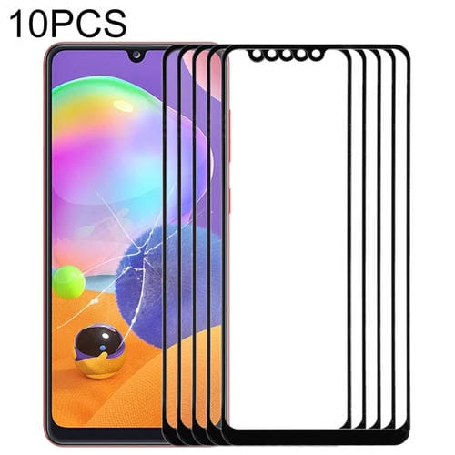 Glass Lens Front Screen Samsung Galaxy A31 (10 Pieces) (Black)